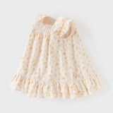 Dave&Bella Summer Toddler Girls Cute Fruit Print Breathable Cotton A-line Party Dress
