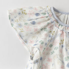 Dave&Bella Summer Toddler Girls Floral Print Short Sleeve Daily Top Shots Sets