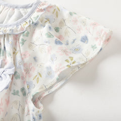 Dave&Bella Summer Toddler Girls Floral Print Short Sleeve Daily Top Shots Sets