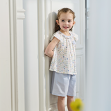 Dave&Bella Summer Toddler Girls Floral Print Short Sleeve Daily Top Shots Sets