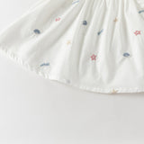 Dave&Bella Summer Toddler Girls White Elegant Soft Cotton Casual Outfit Sets