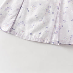 Dave&Bella Summer Toddler Girls Purple Pink Floral Chinese-style Top Mesh Skirt Suits