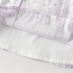 Dave&Bella Summer Toddler Girls Purple Pink Floral Chinese-style Top Mesh Skirt Suits