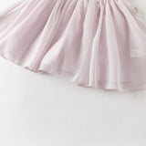 Dave&Bella Summer Toddler Girls Purple Pink Floral Chinese-style Top Mesh Skirt Suits
