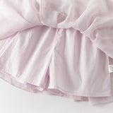 Dave&Bella Summer Toddler Girls Purple Pink Floral Chinese-style Top Mesh Skirt Suits