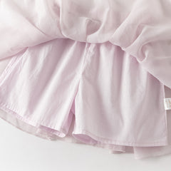 Dave&Bella Summer Toddler Girls Purple Pink Floral Chinese-style Top Mesh Skirt Suits