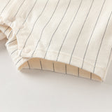 Dave&Bella Summer Baby Boys Beige Breathable Comfortable Indoor Cotton Rompers