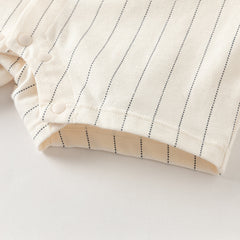 Dave&Bella Summer Baby Boys Beige Breathable Comfortable Indoor Cotton Rompers