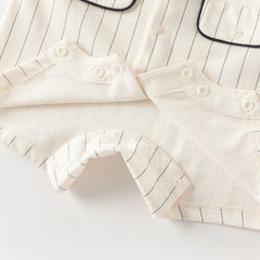 Dave&Bella Summer Baby Boys Beige Breathable Comfortable Indoor Cotton Rompers