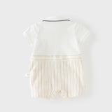 Dave&Bella Summer Baby Boys Beige Breathable Comfortable Indoor Cotton Rompers