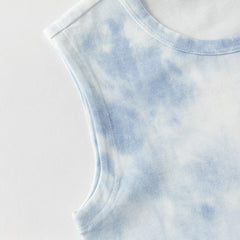 Dave&Bella Summer Toddler Boys Sea Blue Blending Print Breathable Tank