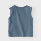 Dave&Bella Summer Toddler Boys Cute Print Blue/Grey Sleeveless Stretchable Tank Tops
