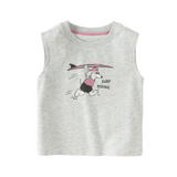 Dave&Bella Summer Toddler Boys Cute Print Blue/Grey Sleeveless Stretchable Tank Tops