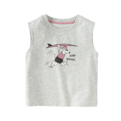 Dave&Bella Summer Toddler Boys Cute Print Blue/Grey Sleeveless Stretchable Tank Tops