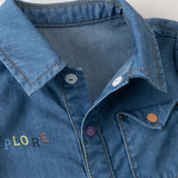 Dave&Bella Baby Boys Summer Fashion Denim Blue Casual Sun Protection denim Rompers
