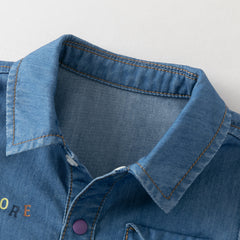 Dave&Bella Baby Boys Summer Fashion Denim Blue Casual Sun Protection denim Rompers