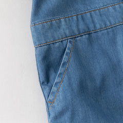 Dave&Bella Baby Boys Summer Fashion Denim Blue Casual Sun Protection denim Rompers