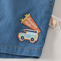 Dave&Bella Baby Boys Summer Fashion Denim Blue Casual Sun Protection denim Rompers