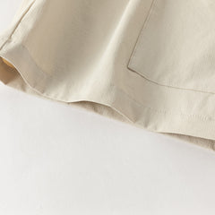 Dave&Bella Summer Kids Boys Comfortable Navy Blue/Khaki Straight-leg Wide Shorts