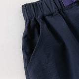 Dave&Bella Summer Kids Boys Comfortable Navy Blue/Khaki Straight-leg Wide Shorts