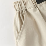Dave&Bella Summer Kids Boys Comfortable Navy Blue/Khaki Straight-leg Wide Shorts