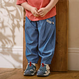 Dave&Bella Toddler Boys Summer Stylish Denim Blue Lightweight Loose Versatile Jeans
