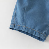 Dave&Bella Toddler Boys Summer Stylish Denim Blue Lightweight Loose Versatile Jeans