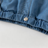 Dave&Bella Toddler Boys Summer Stylish Denim Blue Lightweight Loose Versatile Jeans