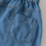 Dave&Bella Toddler Boys Summer Stylish Denim Blue Lightweight Loose Versatile Jeans
