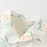 Dave&Bella Toddler Boys Summer Coconut Tree Print Shirt Short Holiday Outfit Sets