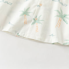 Dave&Bella Toddler Boys Summer Coconut Tree Print Shirt Short Holiday Outfit Sets