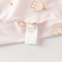 Dave&Bella Summer Toddler Girls Sweet Pink Print Short Sleeve Lightweight Cooling Pajamas