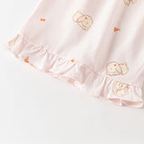 Dave&Bella Summer Toddler Girls Sweet Pink Print Short Sleeve Lightweight Cooling Pajamas