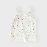 Dave&Bella Summer Toddler Girls Sweet Yellow/Red Sleeveless Stretchable Soft Tank Tops