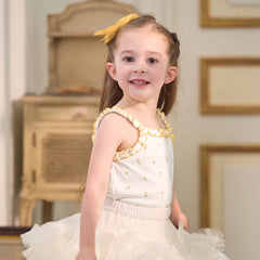 Dave&Bella Summer Toddler Girls Sweet Yellow/Red Sleeveless Stretchable Soft Tank Tops