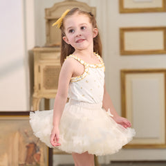 Dave&Bella Summer Toddler Girls Sweet Yellow/Red Sleeveless Stretchable Soft Tank Tops