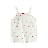 Dave&Bella Summer Toddler Girls Sweet Yellow/Red Sleeveless Stretchable Soft Tank Tops