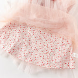 Dave&Bella Summer Toddler Girls Sweet Pink Floral Print Chinese-style Mesh Party Dress