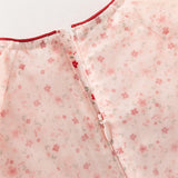 Dave&Bella Summer Toddler Girls Sweet Pink Floral Print Chinese-style Mesh Party Dress