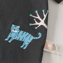 Dave&Bella Toddler Boys Summer Multi-color Cute Animal Print Breathable Cotton T-shirts