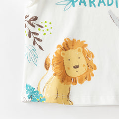 Dave&Bella Toddler Boys Summer Multi-color Cute Animal Print Breathable Cotton T-shirts