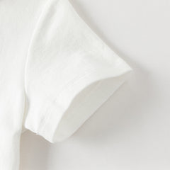 Dave&Bella Toddler Boys Summer College-style White Short Sleeve Formal Polos