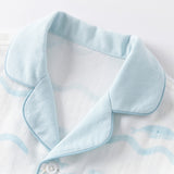 Dave&Bella Toddler Boys Summer Sea Blue Lightweight Indoor Comfortable Pajamas