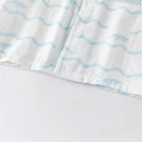 Dave&Bella Toddler Boys Summer Sea Blue Lightweight Indoor Comfortable Pajamas