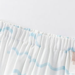 Dave&Bella Toddler Boys Summer Sea Blue Lightweight Indoor Comfortable Pajamas
