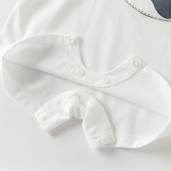 Dave&Bella Baby Boys Summer Cute Cartoon Print Short Sleeve Stretchable Soft Rompers