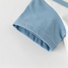 Dave&Bella Baby Boys Summer Cute Cartoon Print Short Sleeve Stretchable Soft Rompers