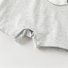 Dave&Bella Baby Boys Summer Cute Cartoon Print Short Sleeve Stretchable Soft Rompers