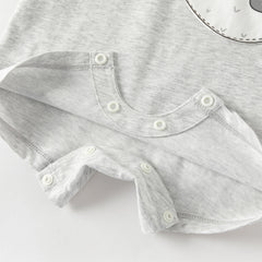 Dave&Bella Baby Boys Summer Cute Cartoon Print Short Sleeve Stretchable Soft Rompers