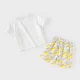 Dave&Bella Summer Toddler Boys Yellow Round Collar Daily Comfortable Breathable Sets